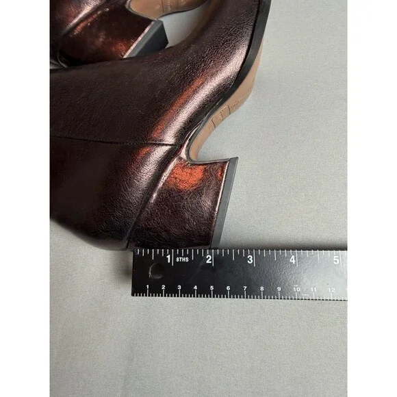 Franco Sarto L-Vivian Metallic Western Ankle Boots Bronze Leather NEW Size 7.5 - Picture 14 of 16